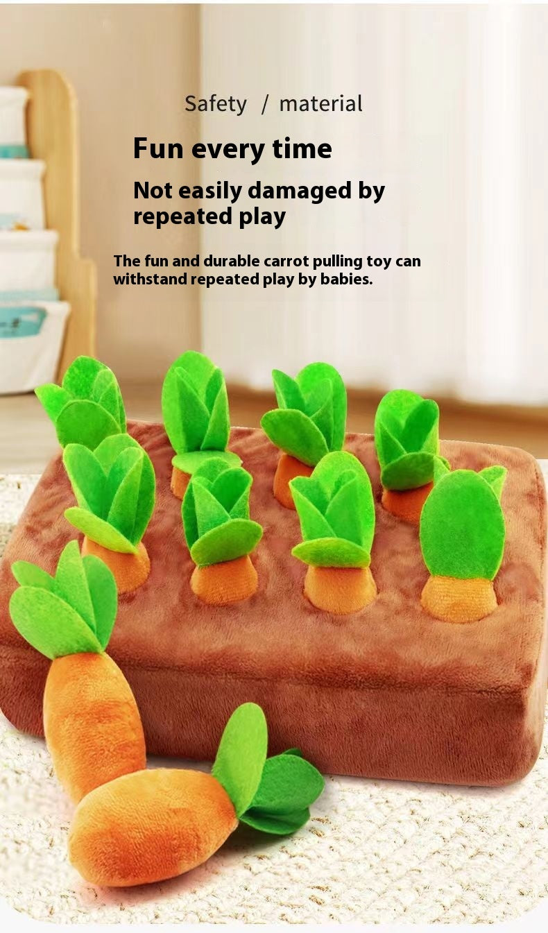 Interactive Baby Pulling Radishes Plush Toy for Action-Packed Fun and Biteable Training