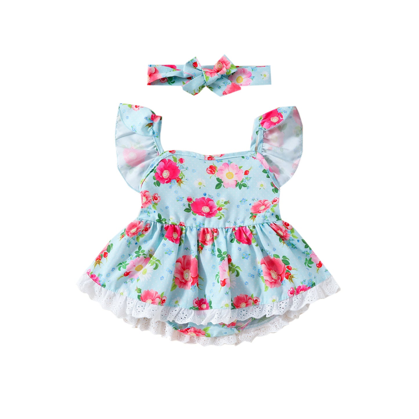Adorable Baby Floral Ruffled Rompers - Stylish and Comfortable Infant Wear