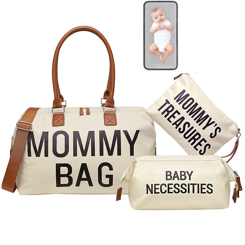 Essential Travel Companion: 3-Piece Portable Bag Set Tailored for Moms on the Go!