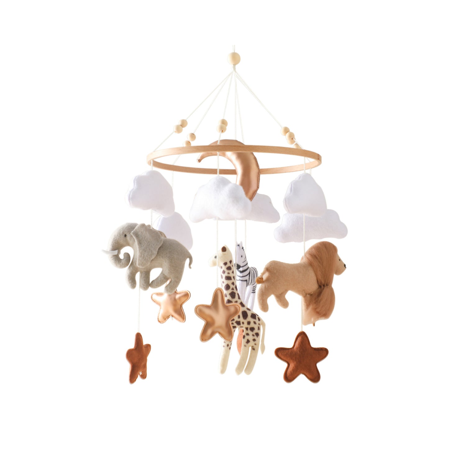 Forest Animal Themed Crib Wind Chimes: Hand-Eye Coordination Decor for Nursery