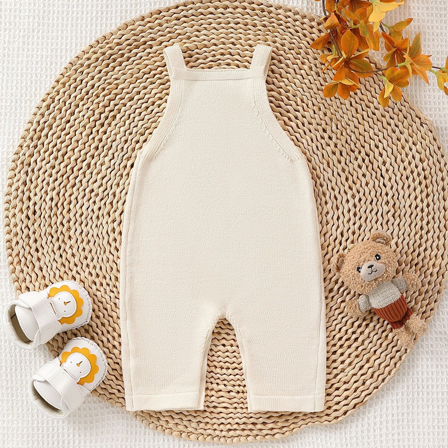 Embroidered Letter Suspender Sleeveless Jumpsuit for Babies