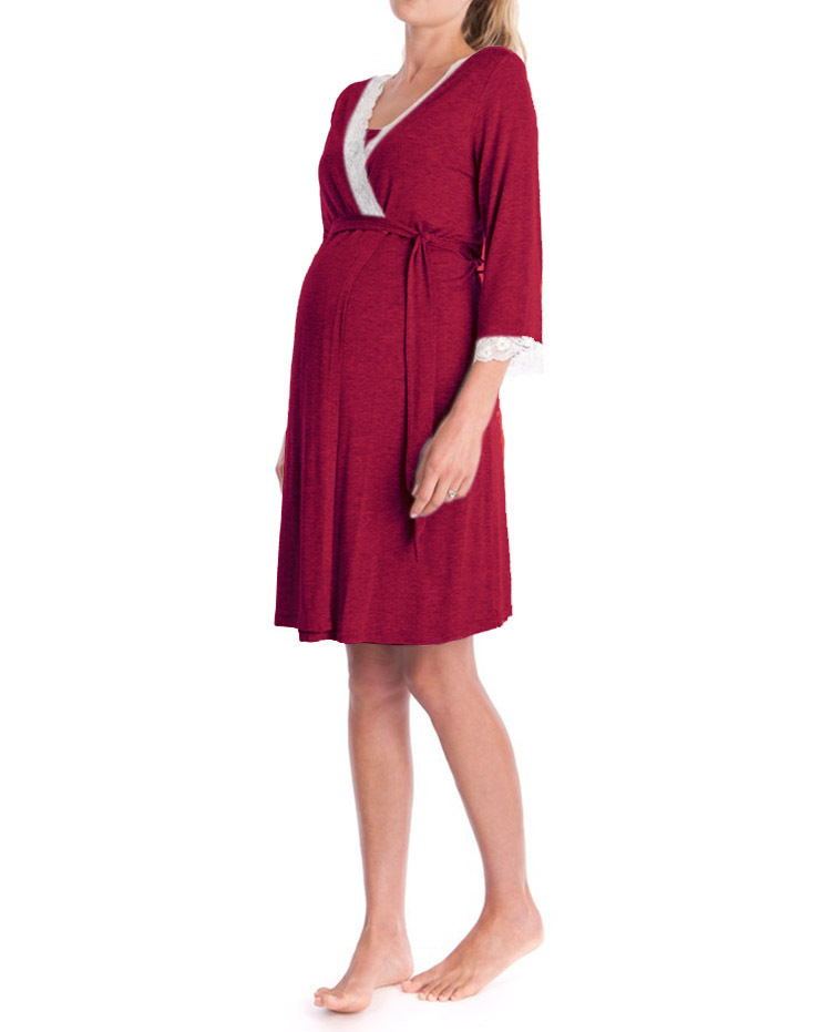 Elegant Nightdress Maternity Sleepwear - Stylish Comfort for Expectant Moms