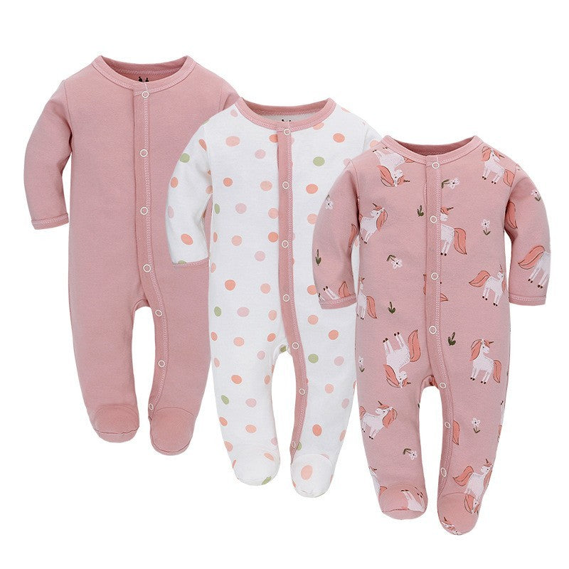 Adorable Baby 3-Piece Long Sleeve Jumpsuit Set – Cozy and Stylish Outfit