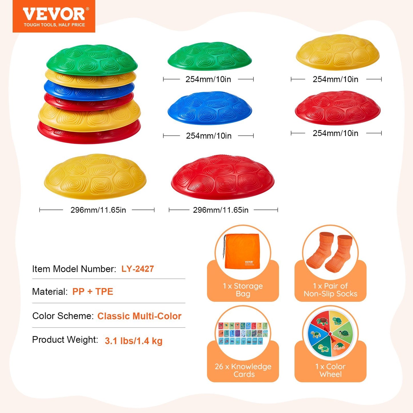 Kids Balance Stepping Stones – 6-Piece Sensory Obstacle Course for Indoor & Outdoor Play