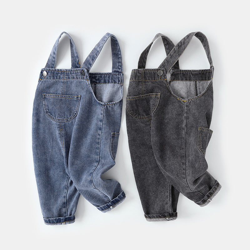Trendy Baby Boys' Denim Suspenders: Cute Spring Korean Style