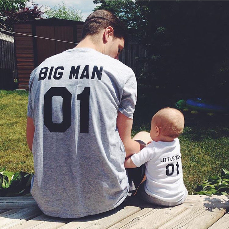 Stylish Bonding: Parent-Child Cotton T-Shirt Set for Matching Family Looks