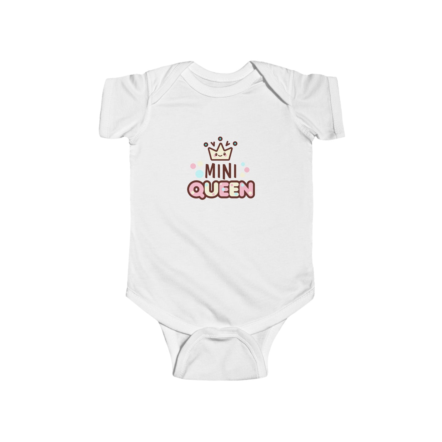 Mini Queen Baby Onesie - Adorable Crown Print Infant Bodysuit for Girls