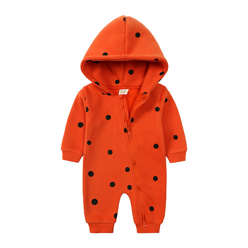 Fashion Hooded Baby Long Sleeve Fleece Jumpsuit | Cozy Infant Wear