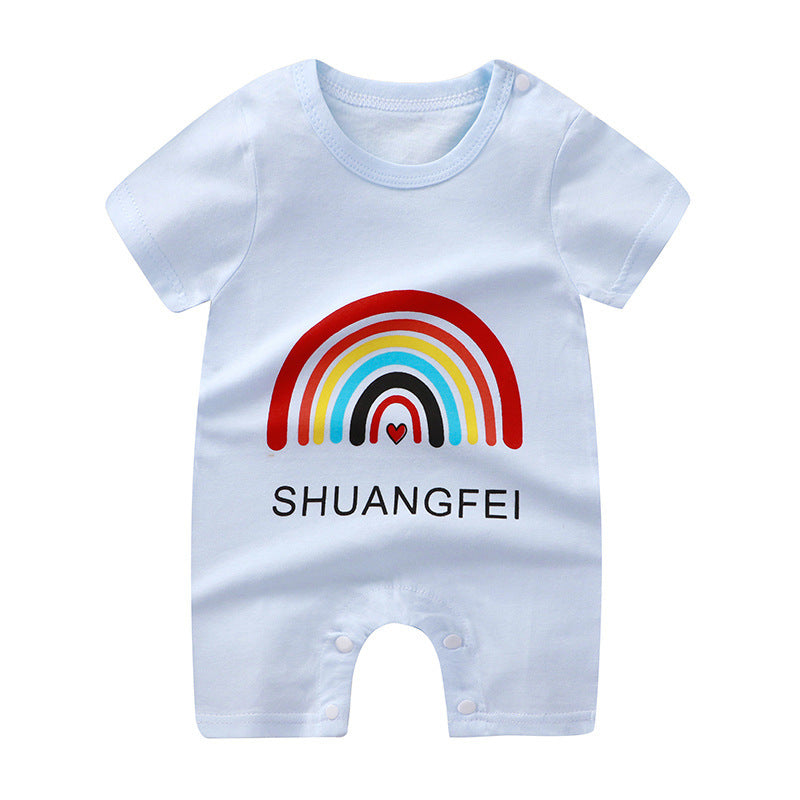 Adorable Cartoon Printed Baby Cotton Pullover Romper - Soft and Comfy