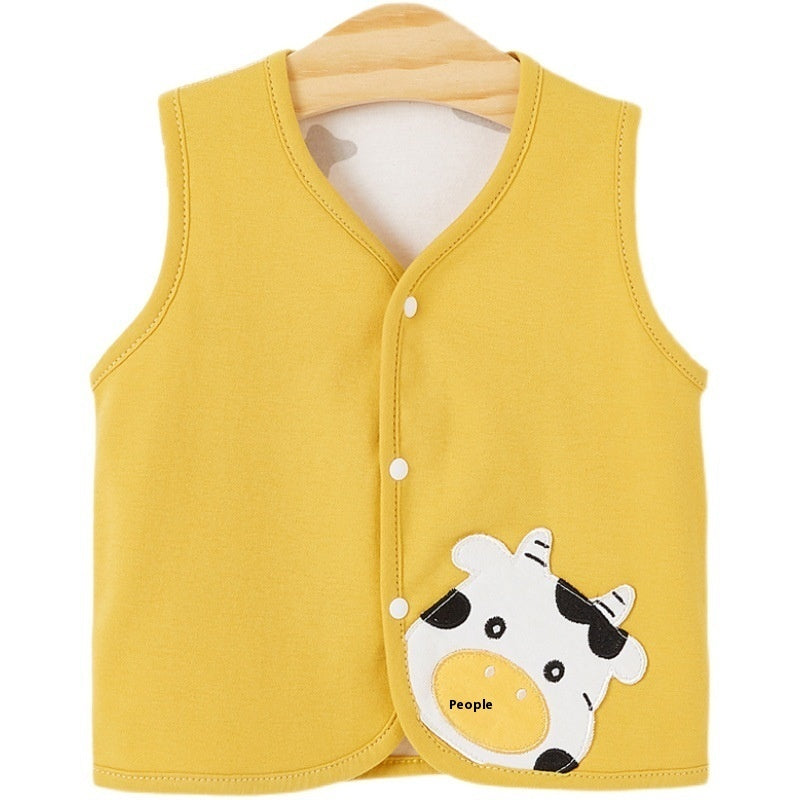 Pure Cotton Baby Reversible Vest for Spring, Summer, and Autumn - Newborn Wear