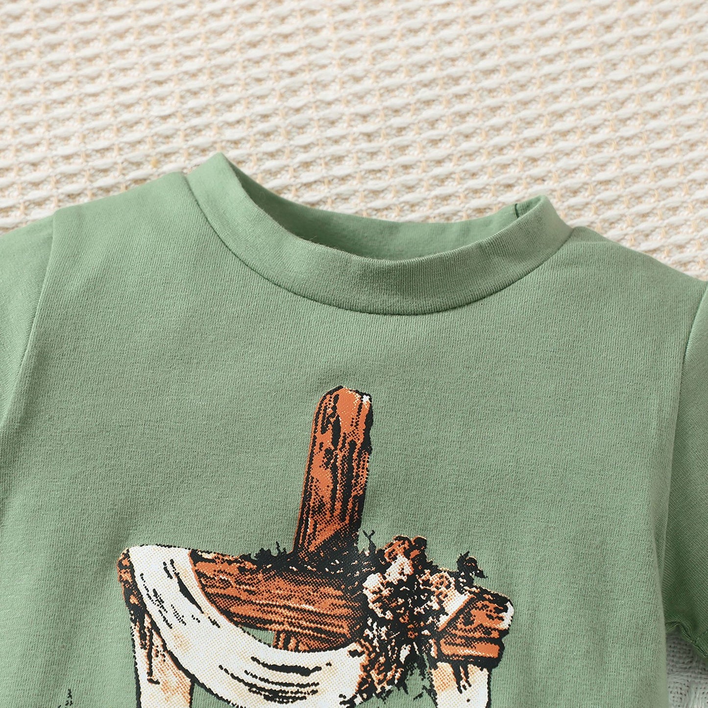 Infant Summer Horse Print Short Sleeve Romper