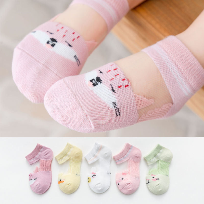 Baby Short Socks: Breathable Mesh Silk Room Socks