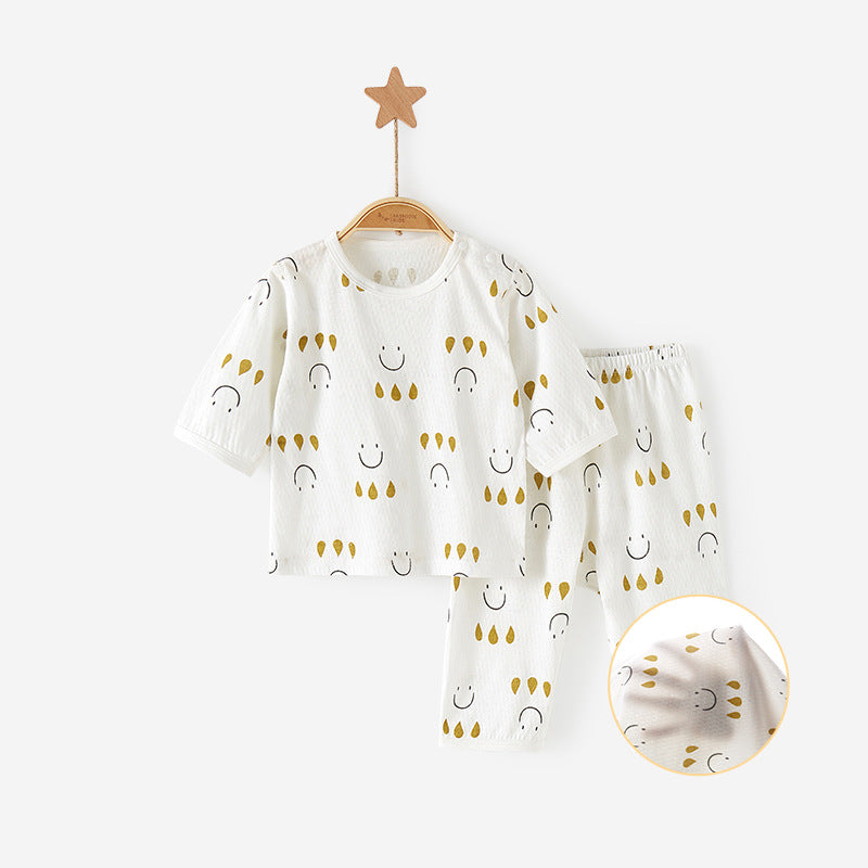 Summer-Ready Pure Cotton Printed Baby Clothes Set: Comfort and Style Combined