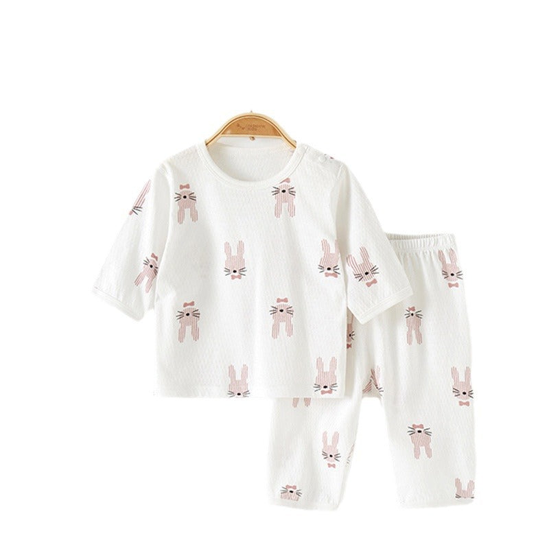 Summer-Ready Pure Cotton Printed Baby Clothes Set: Comfort and Style Combined