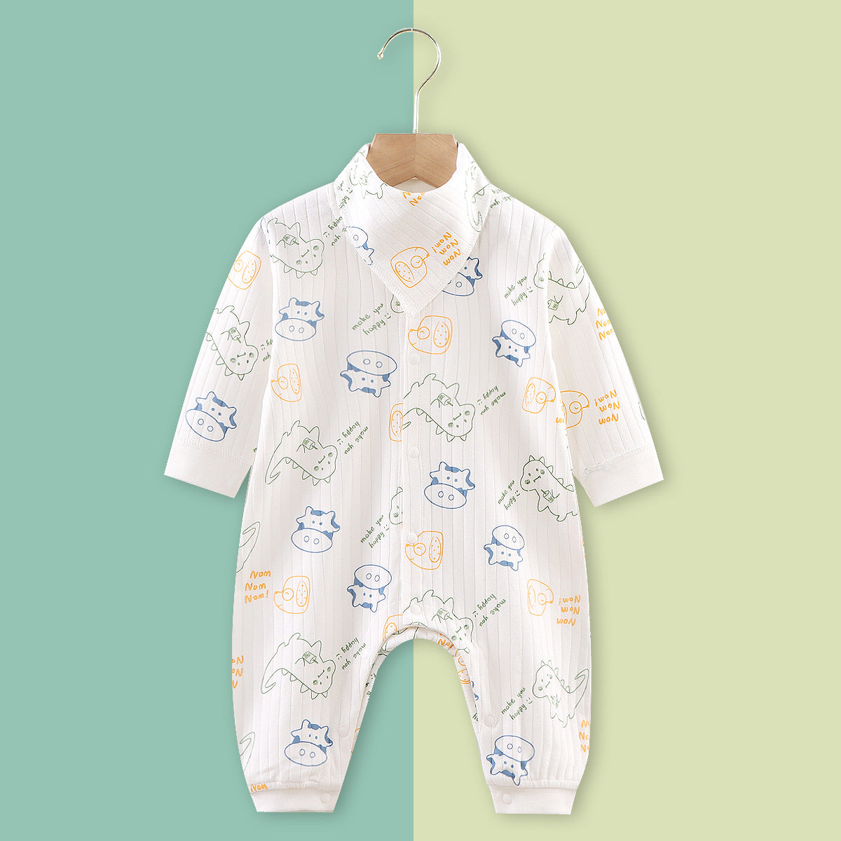 Printed Double-layer Cotton Baby Long-sleeved Romper - Soft & Cozy