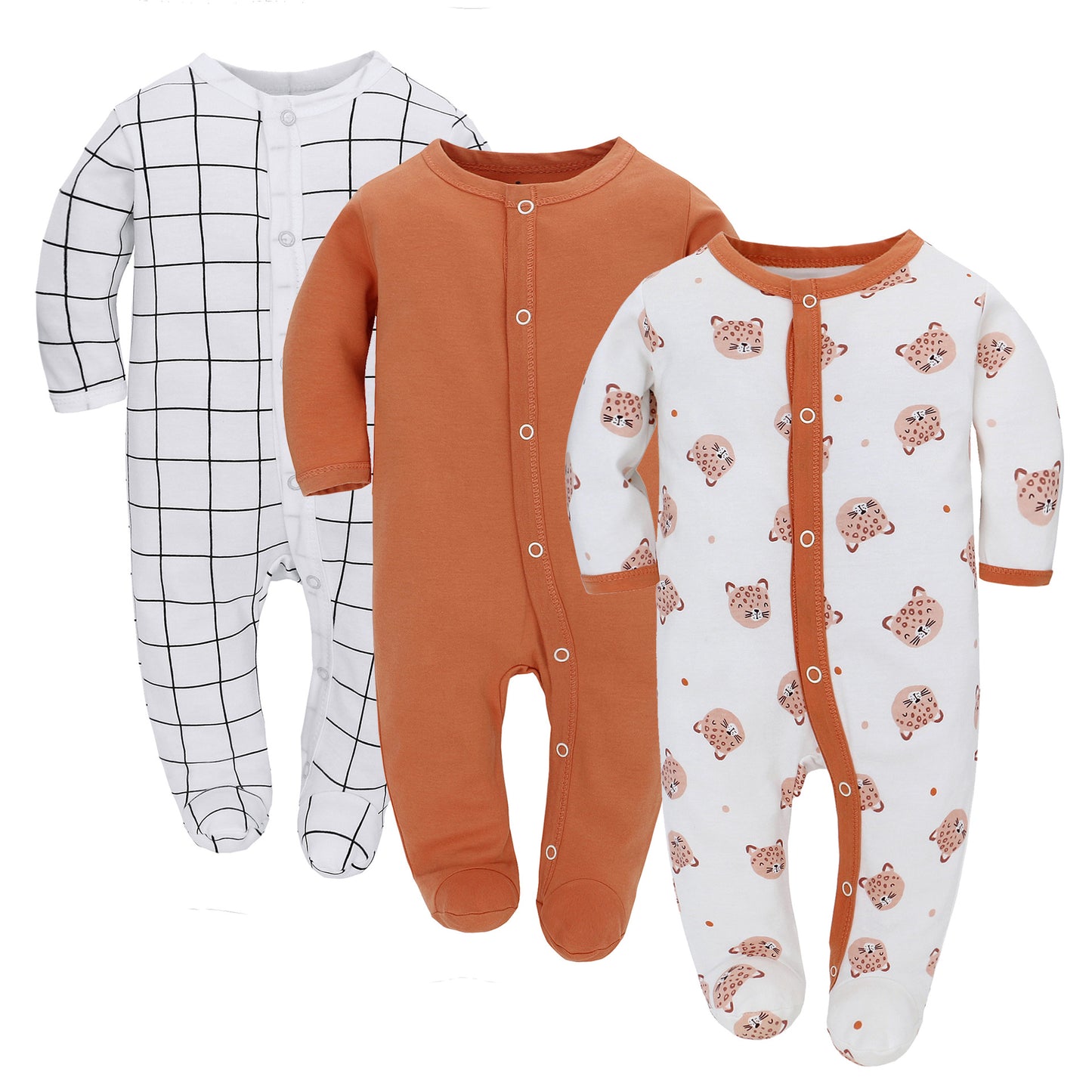 Adorable Baby 3-Piece Long Sleeve Jumpsuit Set – Cozy and Stylish Outfit