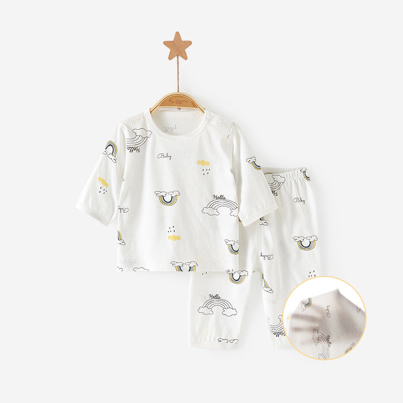 Summer-Ready Pure Cotton Printed Baby Clothes Set: Comfort and Style Combined