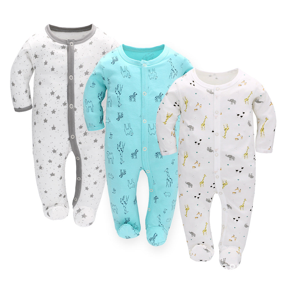 Adorable Baby 3-Piece Long Sleeve Jumpsuit Set – Cozy and Stylish Outfit