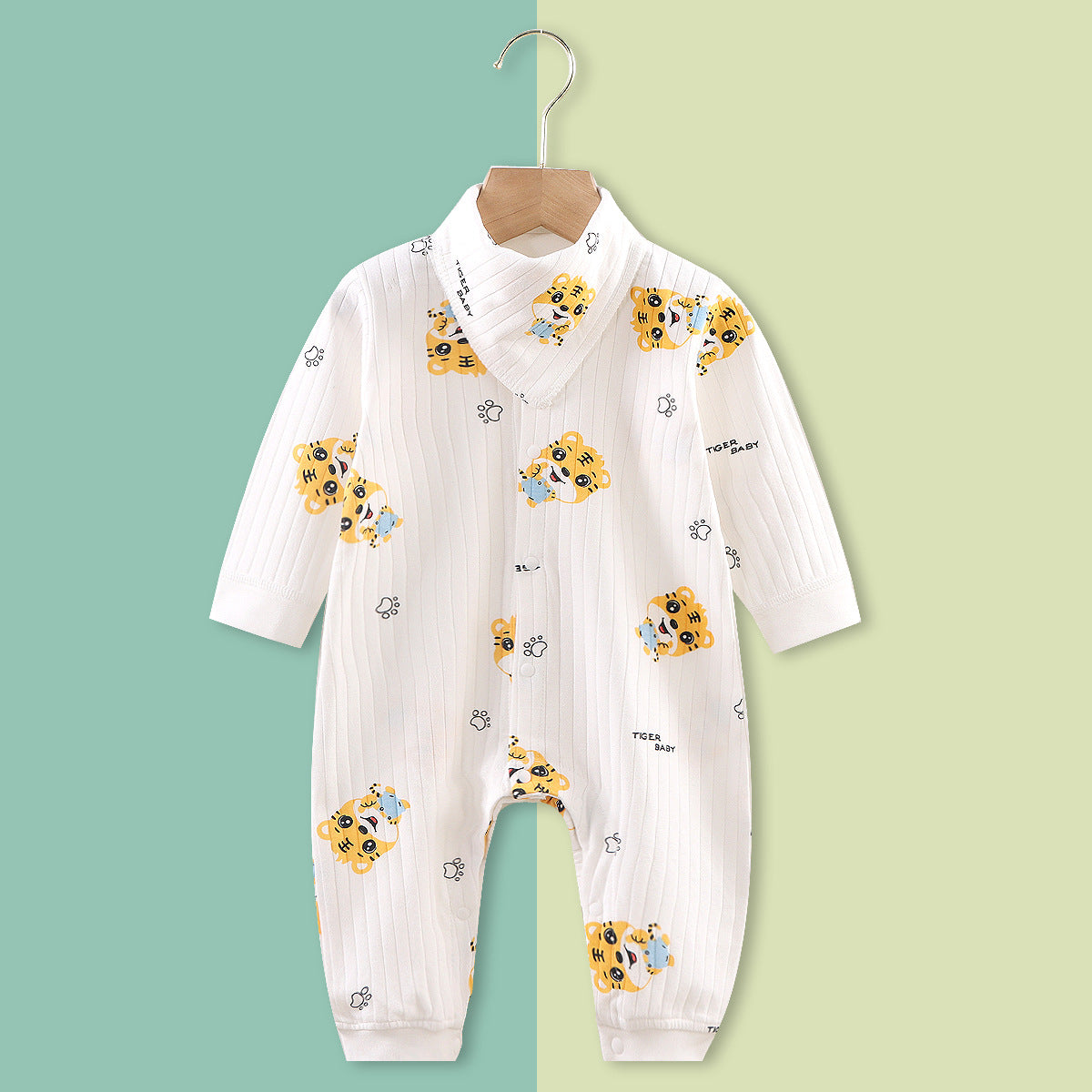 Printed Double-layer Cotton Baby Long-sleeved Romper - Soft & Cozy