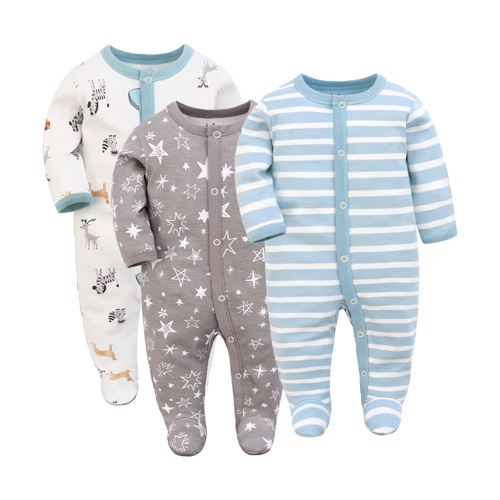 Adorable Baby 3-Piece Long Sleeve Jumpsuit Set – Cozy and Stylish Outfit