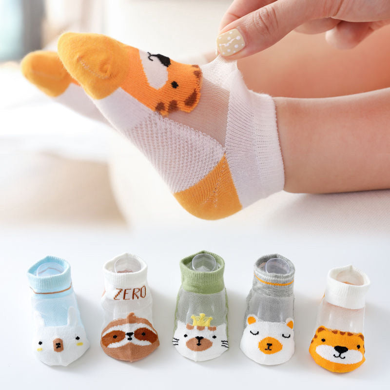 Baby Short Socks: Breathable Mesh Silk Room Socks
