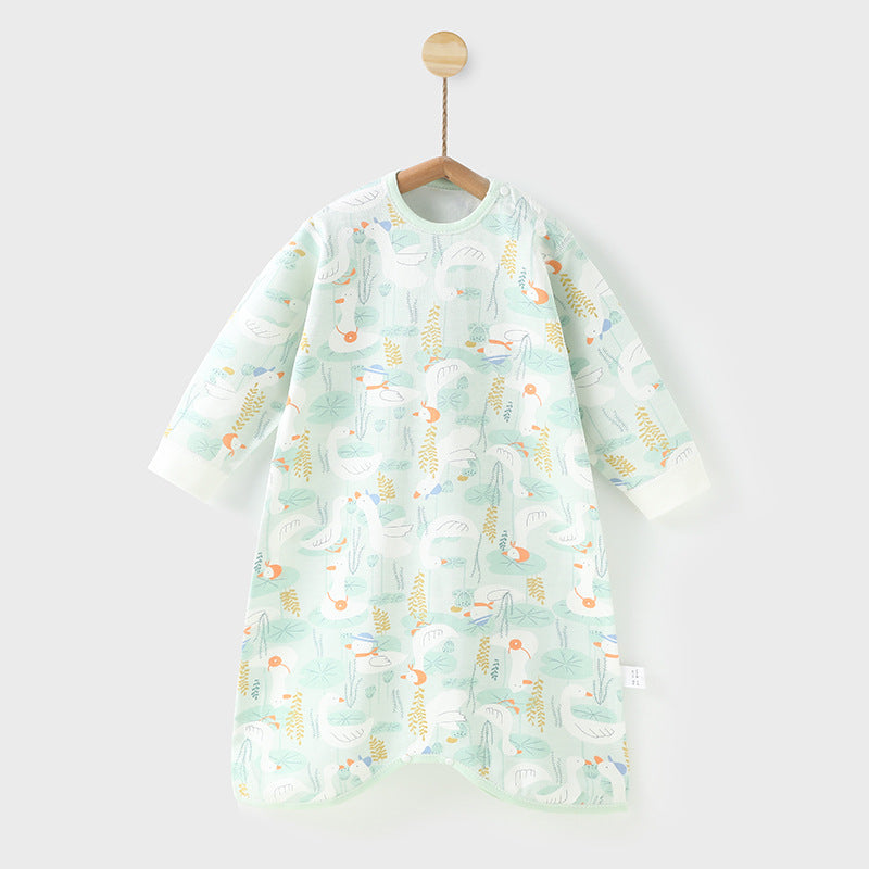 Cozy and Cute: Children's Printed Cotton Long-Sleeved Jumpsuit for Stylish Autumn Home Wear!