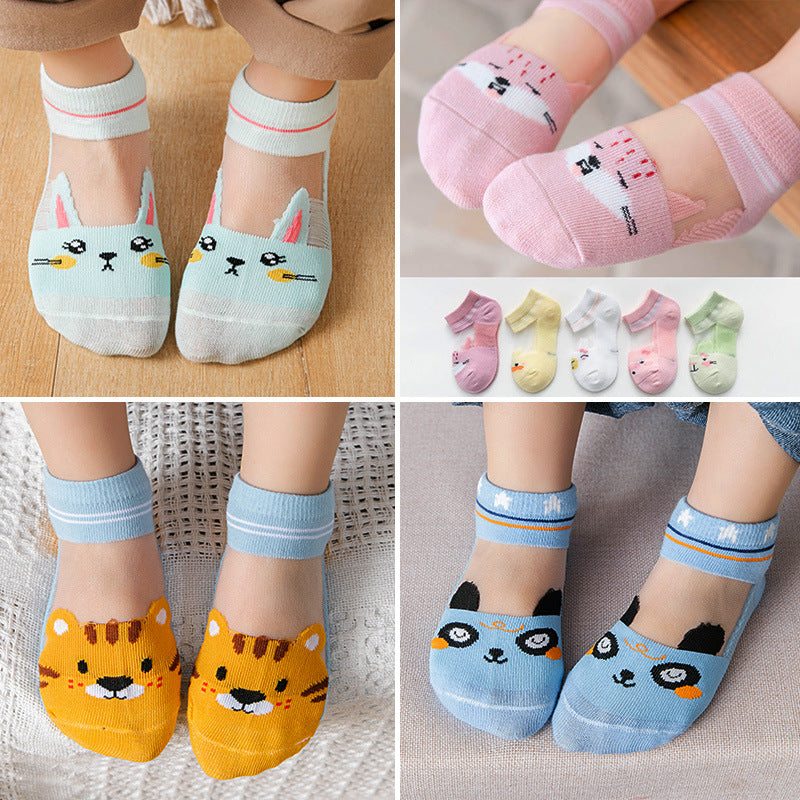 Baby Short Socks: Breathable Mesh Silk Room Socks