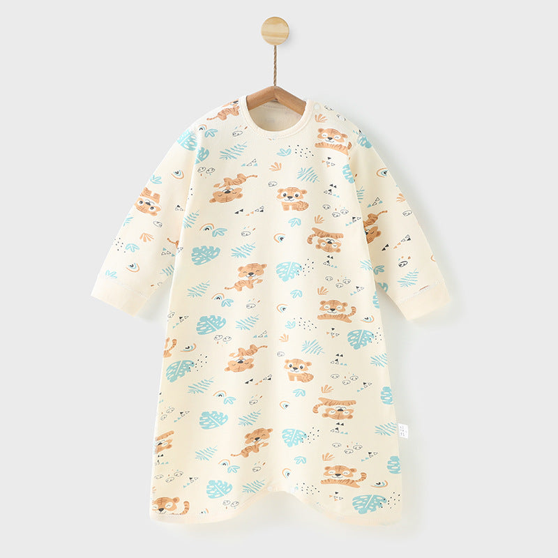 Cozy and Cute: Children's Printed Cotton Long-Sleeved Jumpsuit for Stylish Autumn Home Wear!