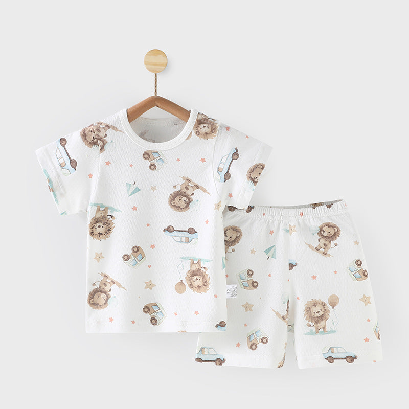 Comfortable Baby Cute Printed Home Wear Pajamas: Pure Cotton Thin Fabric