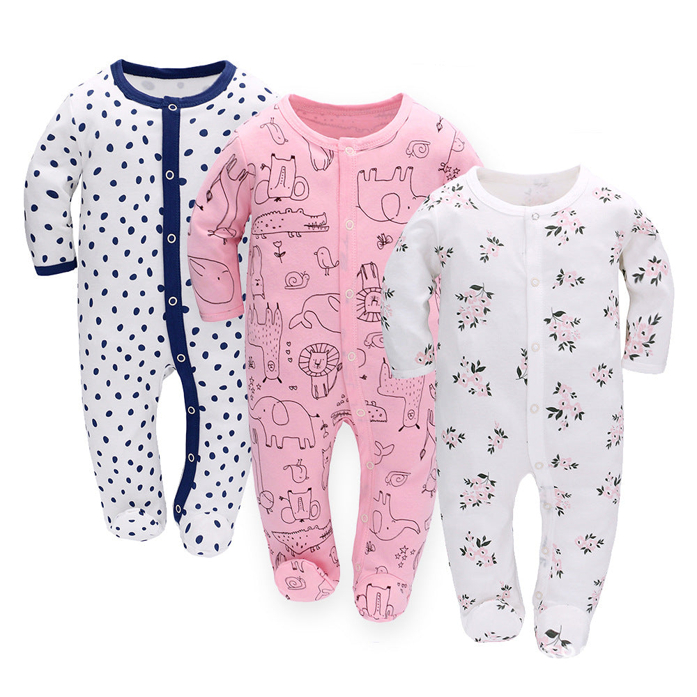 Adorable Baby 3-Piece Long Sleeve Jumpsuit Set – Cozy and Stylish Outfit
