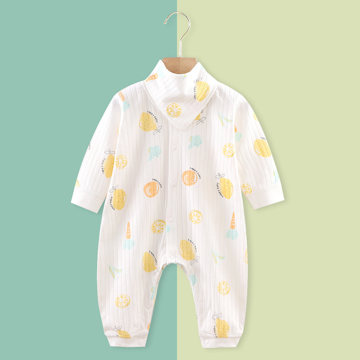 Printed Double-layer Cotton Baby Long-sleeved Romper - Soft & Cozy