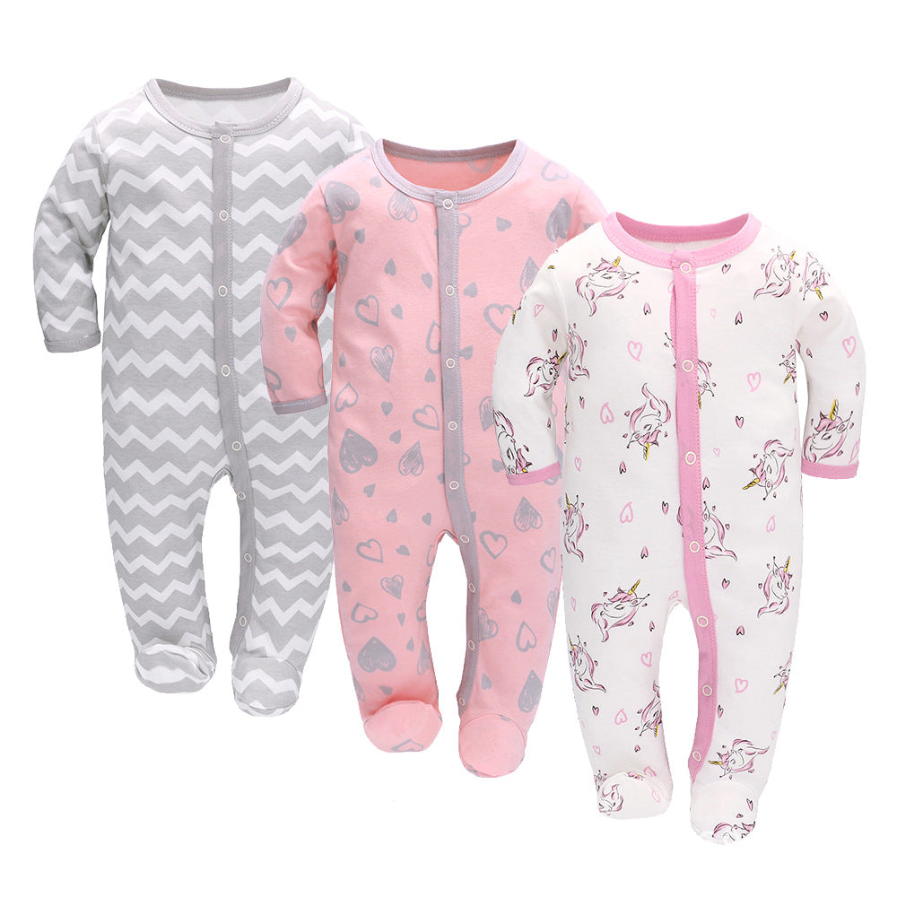 Adorable Baby 3-Piece Long Sleeve Jumpsuit Set – Cozy and Stylish Outfit
