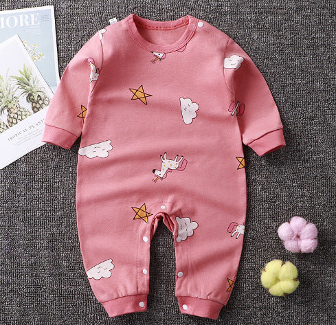 Long Sleeve Cartoon Printed Romper to Keep Your Baby Warm