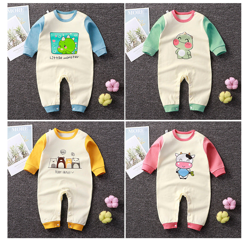 Long Sleeve Cartoon Printed Romper to Keep Your Baby Warm