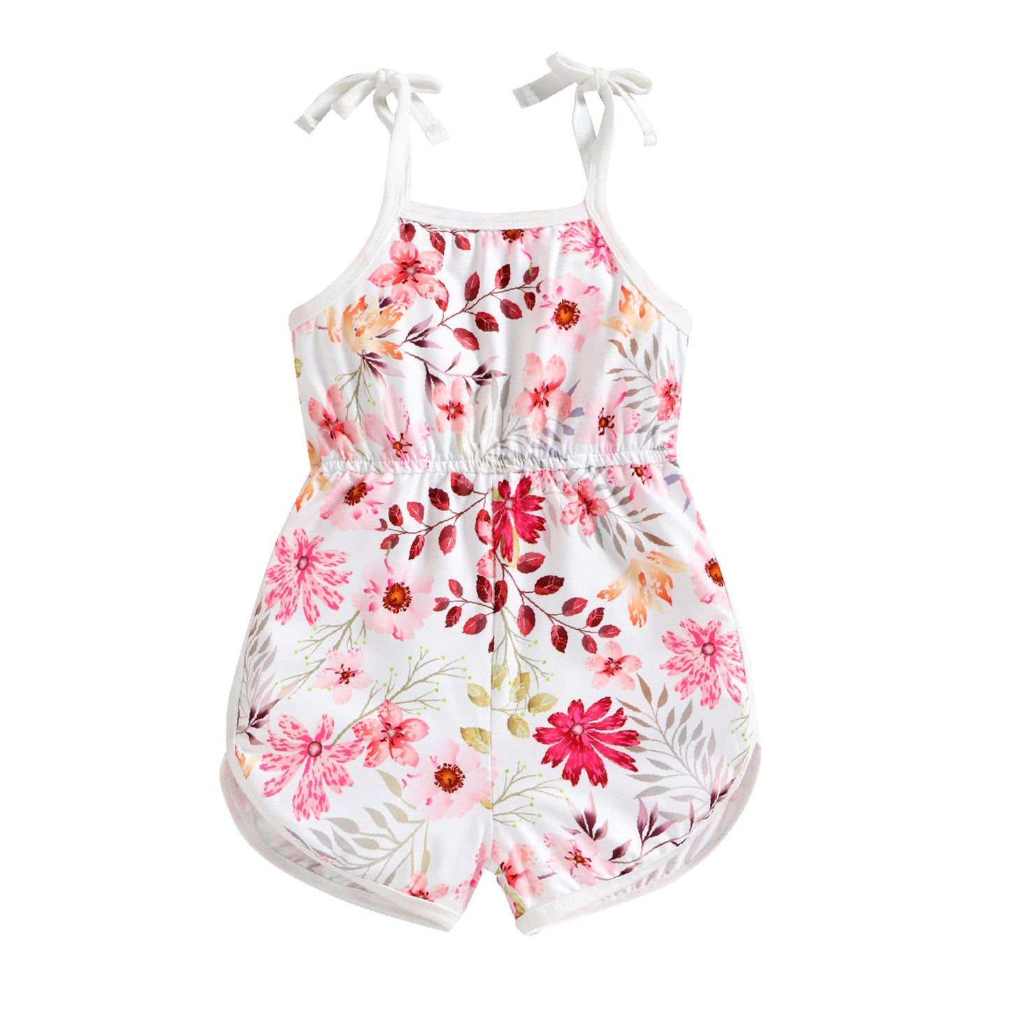 Children's Fashion Floral Printed Spaghetti Strap Romper | Stylish Summer Outfit