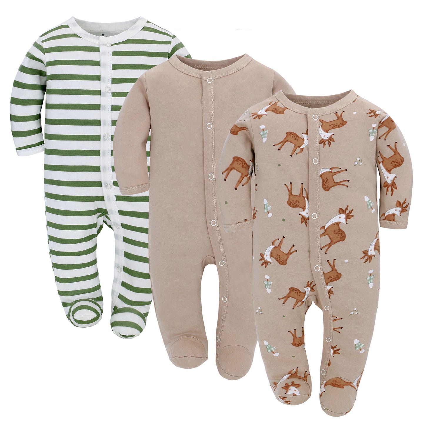 Adorable Baby 3-Piece Long Sleeve Jumpsuit Set – Cozy and Stylish Outfit