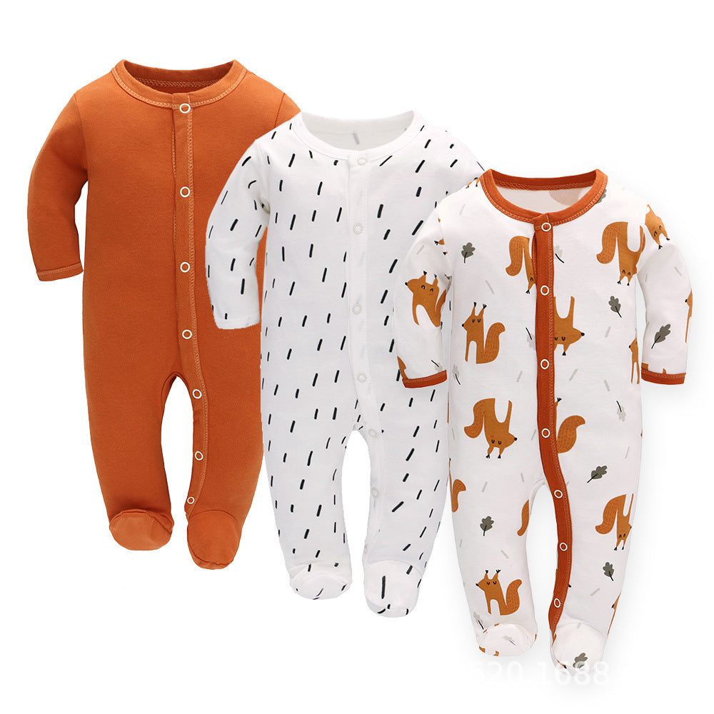 Adorable Baby 3-Piece Long Sleeve Jumpsuit Set – Cozy and Stylish Outfit