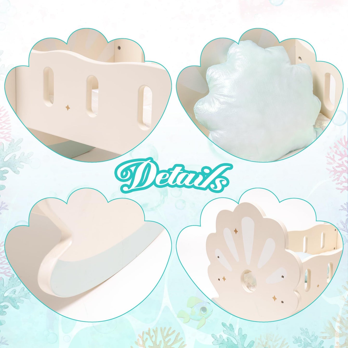 Baby Doll Crib, Baby Doll Bed, Doll Rocking Cradle Baby Doll Accessories Furniture With Bedding For 18 Inch Dolls