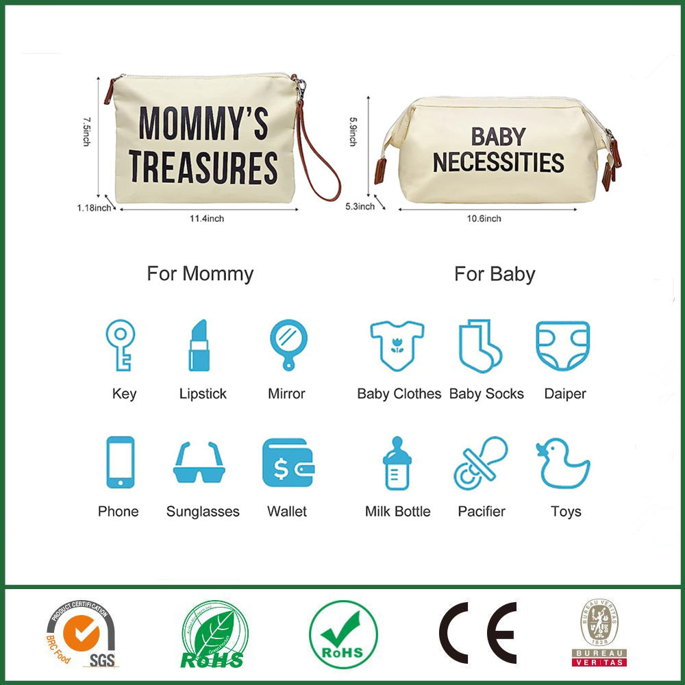 Essential Travel Companion: 3-Piece Portable Bag Set Tailored for Moms on the Go!