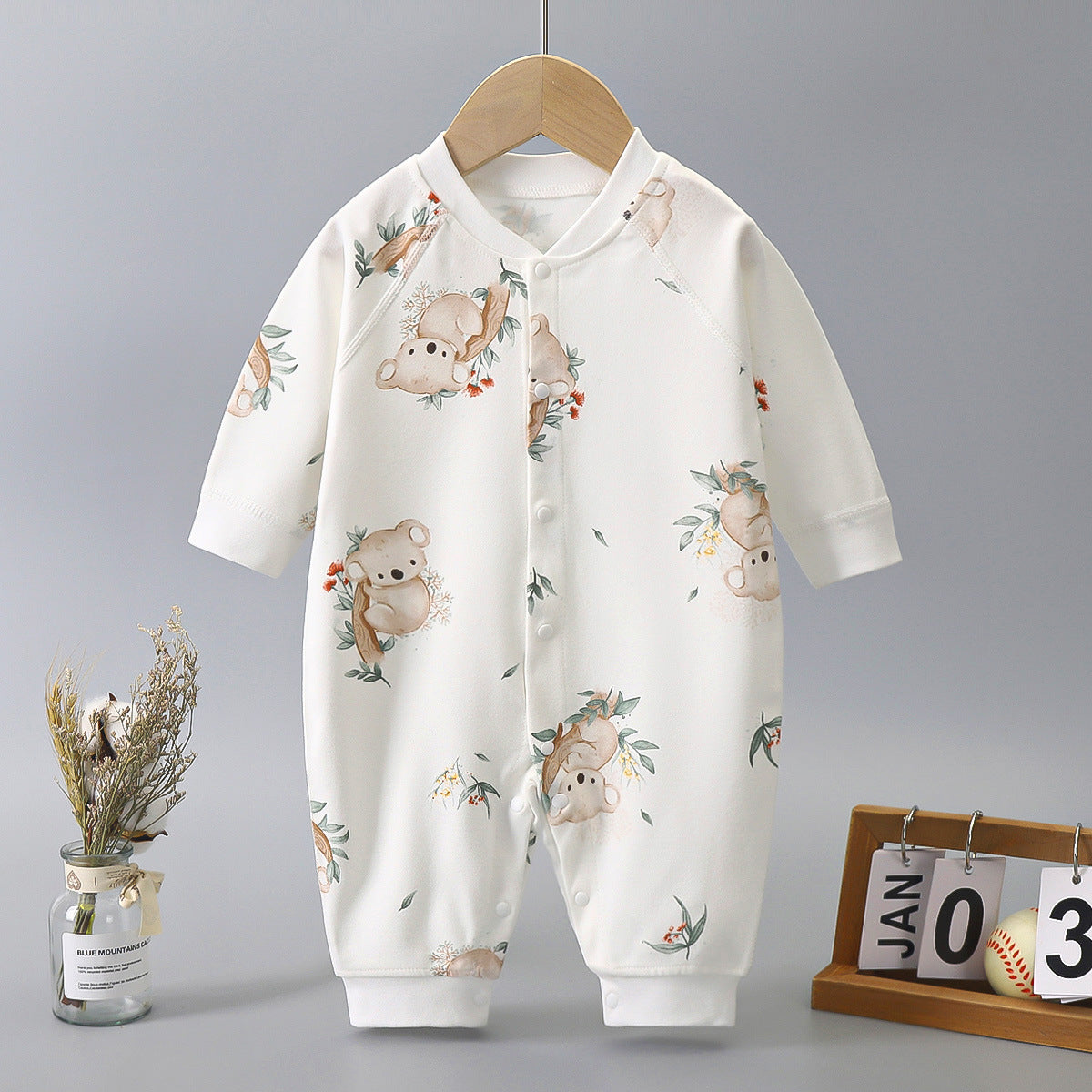 Printed Cotton Baby Jumpsuits - Long Sleeve Autumn & Spring Baby Clothes