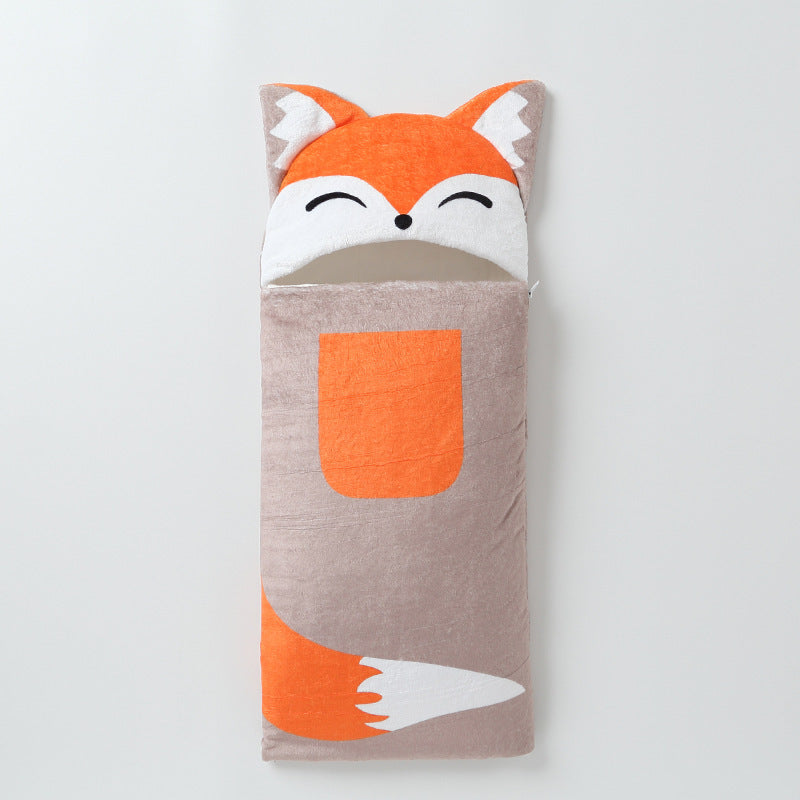 Autumn & Winter Coral Fleece Cartoon Swaddling Newborn Quilted Baby Blanket