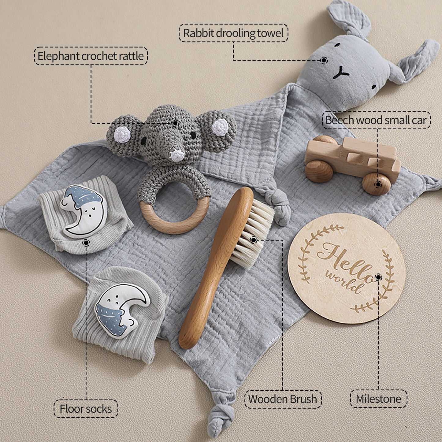 Soft and Cuddly: Infant Comfort Rattle Rabbit Bath Towel Gift Set - Perfect for Baby Showers