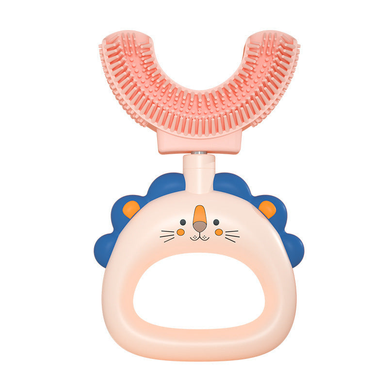 Fun and Functional: Animal Design Children's U-shaped Silicone Toothbrush