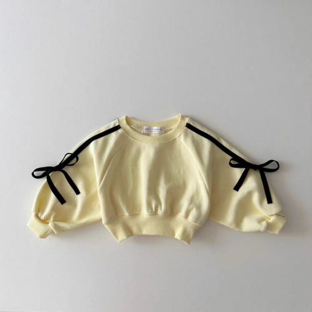 All-Matching Western Style Baby Bowknot Patchwork Sweater Suit