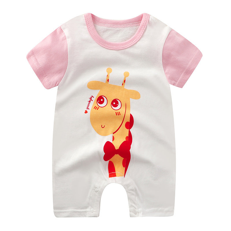 Adorable Cartoon Printed Baby Cotton Pullover Romper - Soft and Comfy