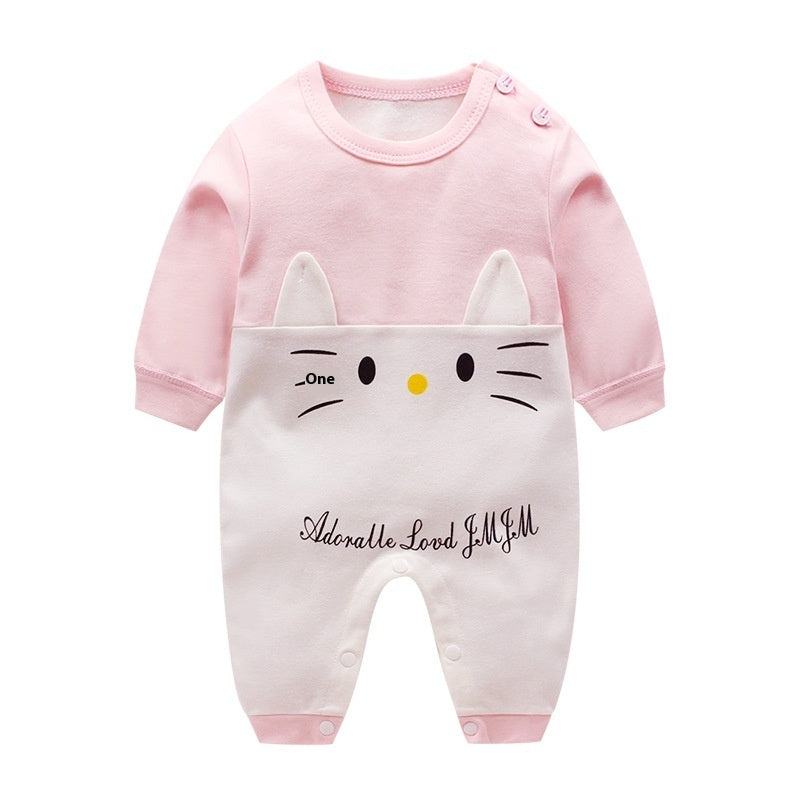 Printed Autumn Cotton Baby Romper | Cozy & Cute Infant Wear