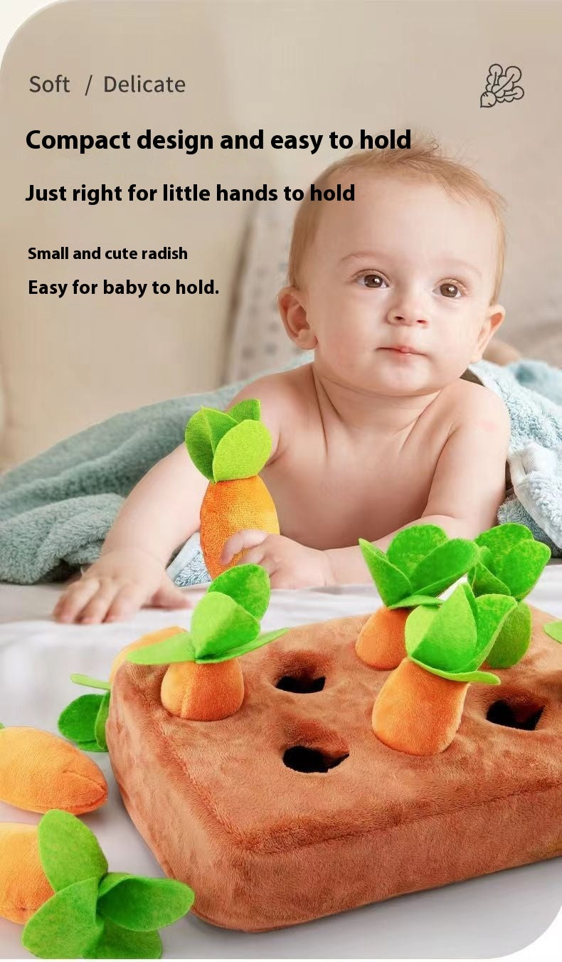 Interactive Baby Pulling Radishes Plush Toy for Action-Packed Fun and Biteable Training