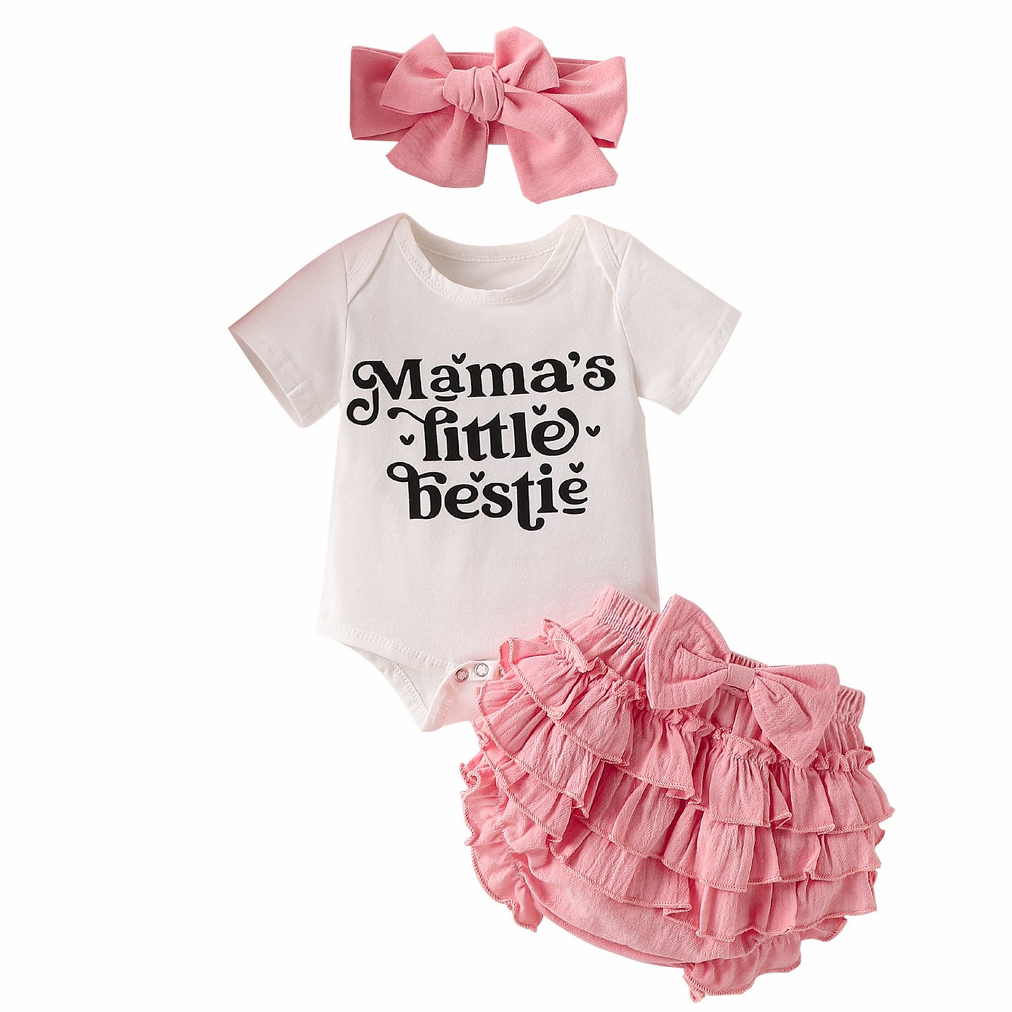 Summer Baby Girl Letter Print Romper - Short Sleeve Romper with Skirt