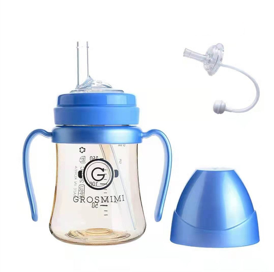 Discover Grosmimi's Eco-Friendly Korean Drinking Straw Bottle: Leak-Proof & Choke-Proof 300ml Capacity