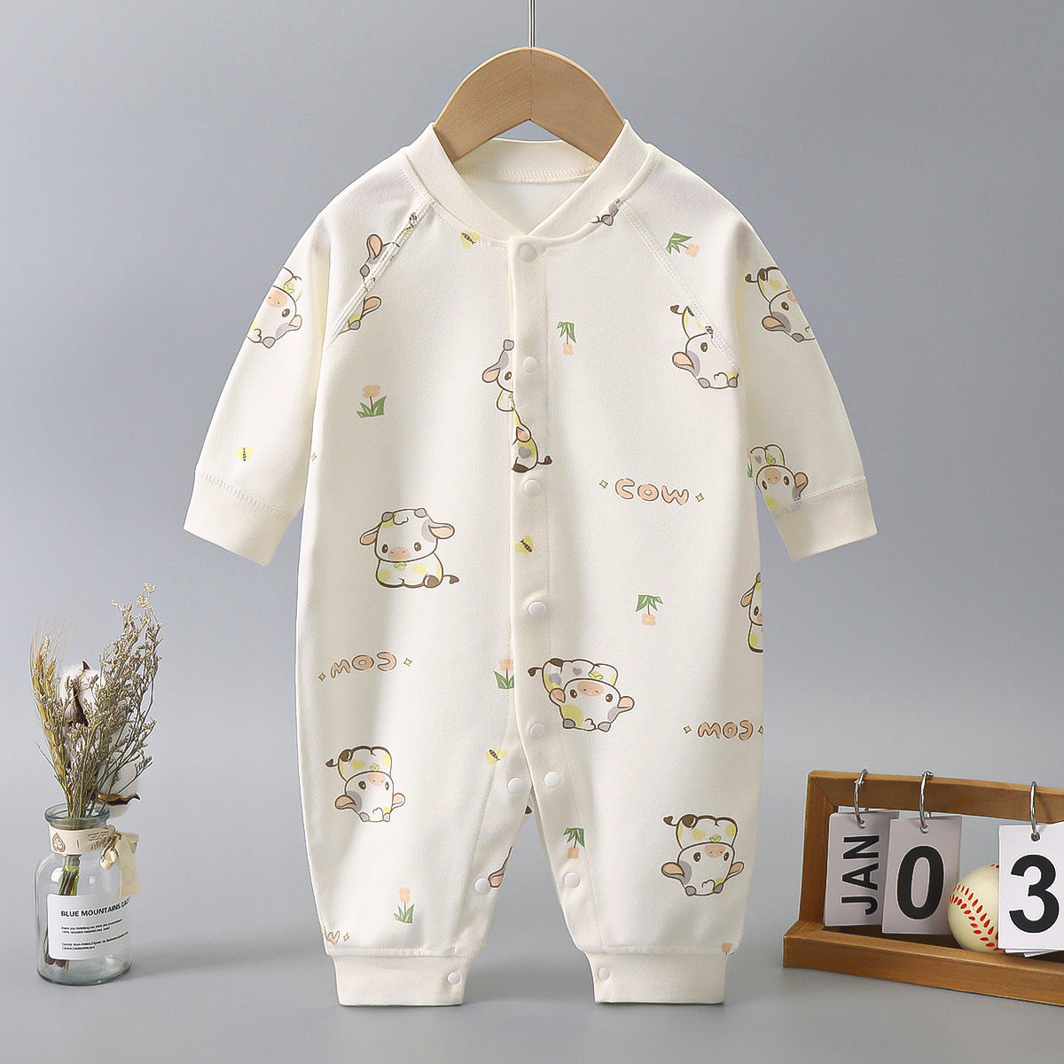 Printed Cotton Baby Jumpsuits - Long Sleeve Autumn & Spring Baby Clothes